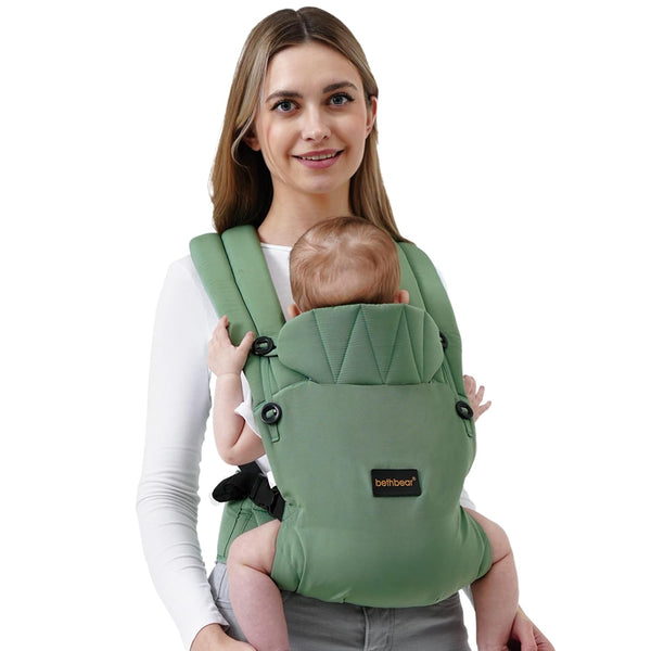 BethBear Baby Carrier Newborn to Toddler 7-45 lbs with Natural Material, Ergonomic Design,Versatile