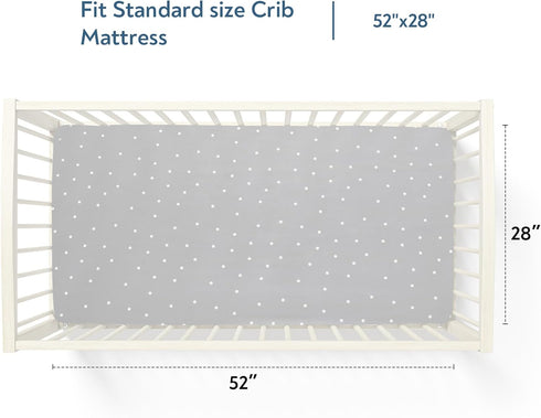 Magik & Kover 4 Pack, 52" 28" Crib Sheets for Boys Fitted Baby Crib Sheet Neutral x for Standard Crib and Toddler Bed