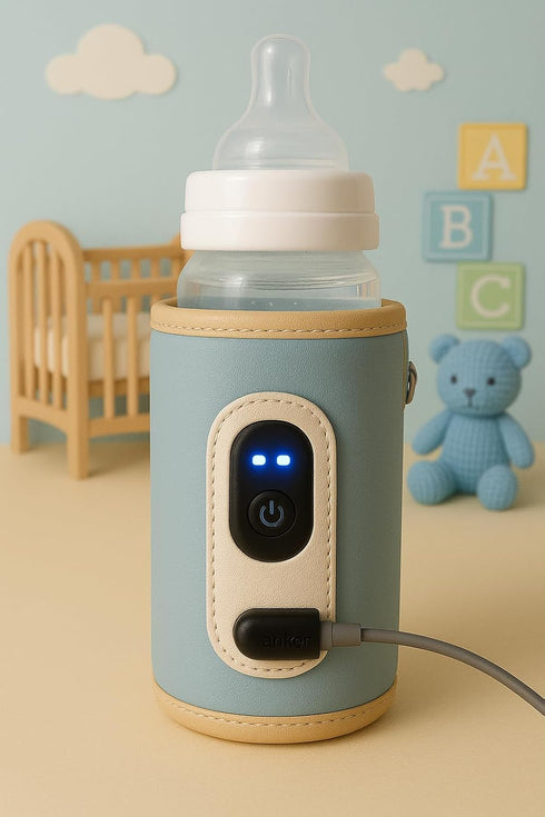 Generic Travel Baby Bottle Warmer with USB Digital Display, Adjustable Heating, Insulated Portable Sleeve for Warming