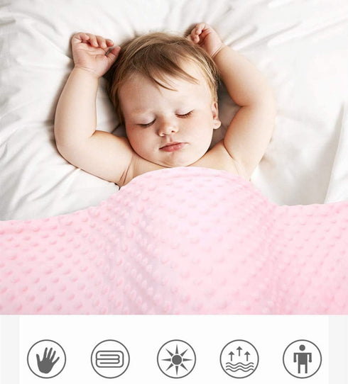 Baby Blanket - Super Soft Minky Blanket with Double Layer Dotted Backing, Pink Flamingo Security Blanket for Newborns