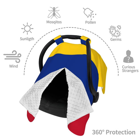 CQMZJHU Colombian Flag Baby Car Seat, Rain Shelter, Multifunctional Nursing Cover for Newborns, Mother Care