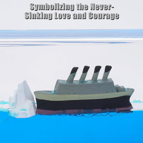 Honsheng Unsinkable Titanic Simulator Toy Wavey Boat in a Box Liquid Wave Cruise Fluid Ship Decoration Ornament for Car