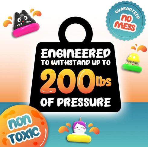 6 Goonameez Hand-Held Sensory Fidget Toy with Floating Characters Mesmerizing Water Mix, Collect All Unique Shapes