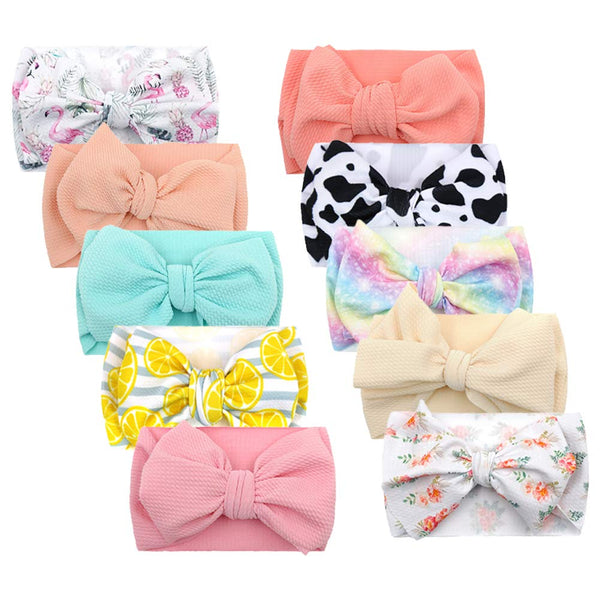 KIDOCHEESE Oversized Baby Hair Accessories: Large Bows, Elastic Hairbands, Nylon Headbands for Newborns, Infants, Kids