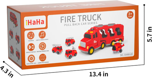 3 4 5 6 5 1 IHAHA Fire Truck Toys for Years Old Boys Toddlers, in Kids Carrier Fire Trucks Cars for Toddler Boy Toys
