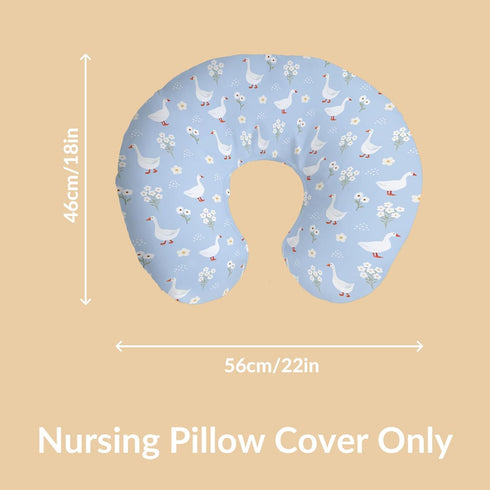 Cstdyfrv Vintage Geese Boho Flower Nursing Pillow Covers Cute Ducks Daisy Floral Removable Covers for Breastfeeding