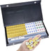 Drizzle Gold Travel Mini Mahjong Set - 20mm with Instructions, 146 Tiles, 4PCS Racks, Portable for Beginners