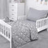 Baby Comforter for Boys and Girls, Quilted Grey Star Print, Ultra Soft Down Alternative, 39x47 Inches