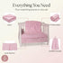 4 Set Set Set EVERYDAY KIDS Pc Crib Bedding for Girls Nursery Includes Baby Bed Quilt, Fitted Sheet, Dust Ruffle