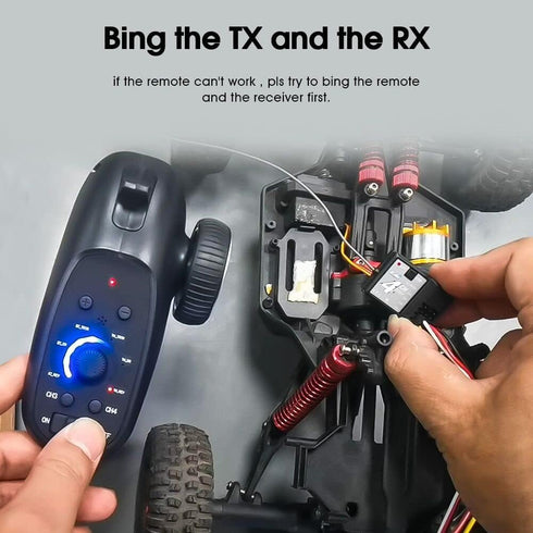 2.4GHz RC Controller, 4CH Digital Radio Transmitter and Receiver Set for 18 110 116 132 RC Car Boat Tank Crawler, Black