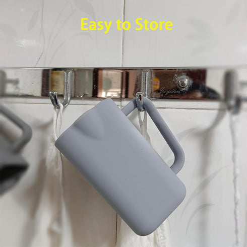 ILORVIUN Baby Bath Rinse Cup - Bath Essential Mug with Soft Grip Handle + Flow Control, Silicone Shampoo Rinser & Bath