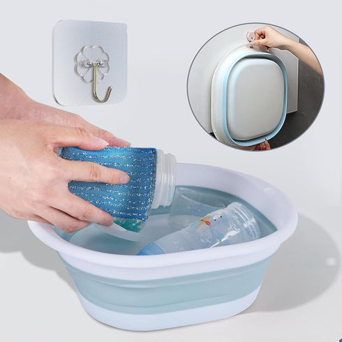 ZYCEHO Baby Bottle Wash Basin, Bottle Washing Basin - Collapsible Wash Basin for Baby Bottles, Reusable Sink Basket