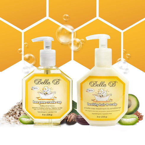 Bella B Cradle Cap Shampoo & Cradle Cap Scalp Treatment | Baby Shampoo and Conditioner for Dry Scalp