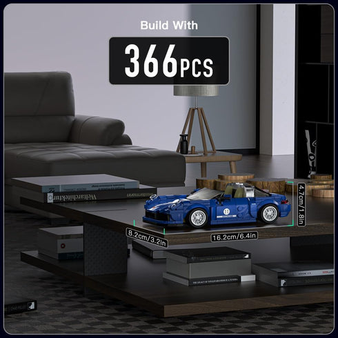 Mould King Speed Champion 911 Targa 4 Car Models Building Sets with Display Case, 27040 Model Car Kits Building Blocks, Super Car Building Toys, Race Cars Building Kit for Adult Kids 8+(366PCS)