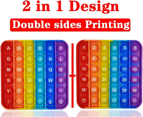2 in 1 Fidget Toys, ABC Learning and Educational Poppers, Stress Relief Autism Sensory Toys (1 Pack)