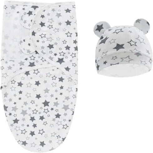 Yummy Baby, Swaddle with Hat, 0-3 Month, Easy to Use, Infant Sleep Sack Wrap, 100% Cotton