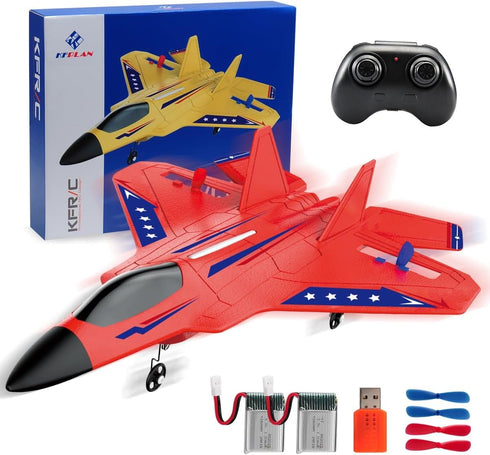 ANTSIR F22 RC Airplane, 2.4GHz Remote Control Jet with Gyro Stabilizer, LED