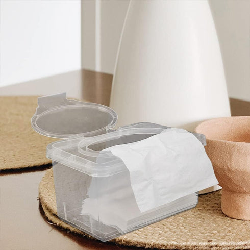Sewroro 2pcs Wipes Dispenser Transparent Tissue Box Holder Baby Wipe Holder Refillable Wipe Container Case for Home