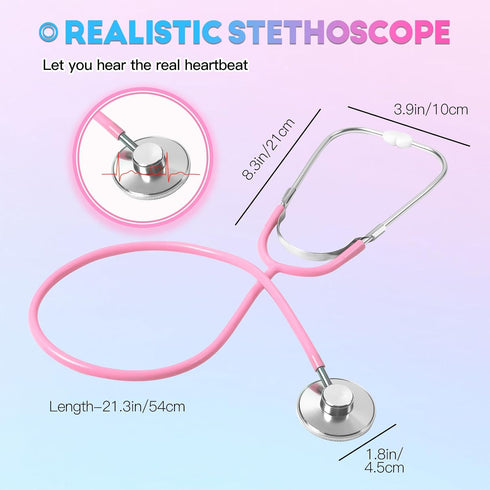2 Pack 3 4 5, Set Playset Phobby Kids Stethoscope Toy, Real Working Stethoscope Toy for Toddler Doctor Play for Role