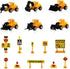 Set Favors-16pcs Newmemo Construction Cake Topper Vehicles Cake Decoration Truck Excavator Tower Crane Cupcake Topper