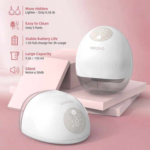 MIFOYO 4 9 24mm 1 Pack Breast Pump, Wearable Breastfeeding Pump, Electric Breast Pumping, Hands Free Breast Pump