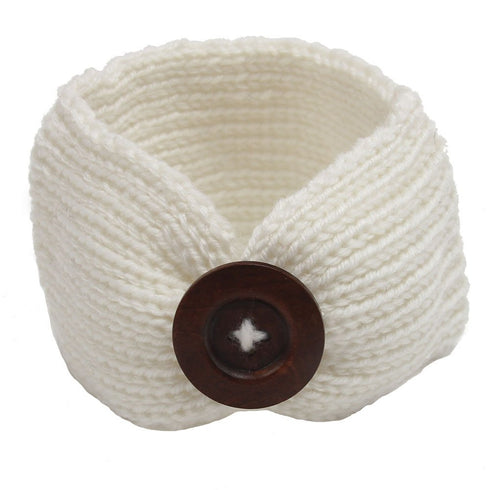 QandSweet Baby Girl Knitting Turban Head Wrap Headbands with Button Hairbands