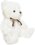 Fluffy White Teddy Bear Stuffed Animals, Plush Toys with Lattice Tie for Kids, 12 inches