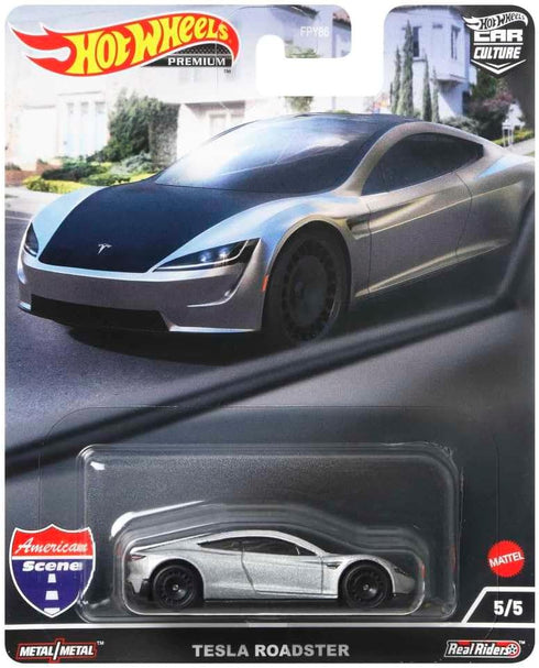 Hot Wheels Premium Collection Tesla Roadster Safari Vehicle 1:64 Scale for Kids 3 Years Old & Up