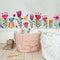 Flowers Wall Decals for Girls Bedroom, DIY Wall Art Stickers for Classroom, Nursery, Playroom - Floral Peel and Stick