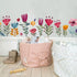 Flowers Wall Decals for Girls Bedroom, DIY Wall Art Stickers for Classroom, Nursery, Playroom - Floral Peel and Stick