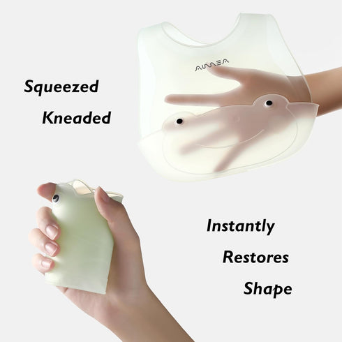 Silicone Bibs for Babies and Toddlers - Adjustable Waterproof Soft Durable Bibs with Large Pocket for 6M+