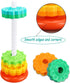 Baby Spinning Stacking Toys, ABS Plastic Rainbow Design Ring Stacker for 6-12 Months Montessori Educational Learning
