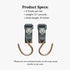 Huhu Essential Stroller Hooks - Lightweight Aluminum Stroller Bag Hook with Adjustable Straps, Matte Gold S-Hooks