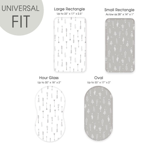 Set 2 Pack, GRSSDER Stretchy Ultra Soft Fitted Bassinet Sheet Universal Fit for Bassinets Baby Cradle Moses Basket Oval