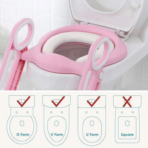 KATARUS Potty Training Toilet Seat with Step Stool Ladder for Kid and Baby, Adjustable Toddler Toilet Training Seat