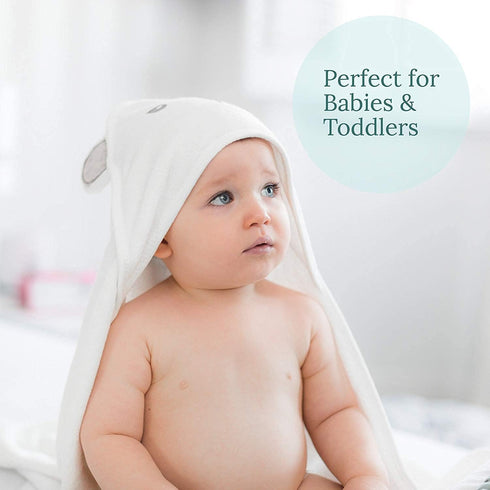 37.5 37.5 Inch HIPHOP PANDA Hooded Towel - Rayon Made from Bamboo, Bath Towel with Bear Ears for Newborn, Babie