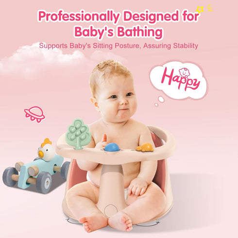 6 Baby Bath Seat for Babies Months & Up, Non-Slip Bath Seats for Babies Sitting up,Bath tub Seat with Suction Cups,Safe