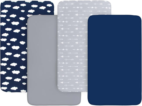 4 Pack Pack 24" 42" and Play Fitted Sheets, x Compatible with Guava Lotus Travel Crib and Other Travel Light Playard