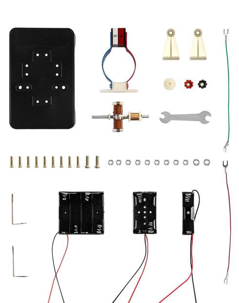 QWORK Electric Motor DC Motors Model, DIY Simple Project Assemble Kit for School Students and Labs