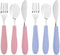 Elk and Friends Kids Silverware Set with Silicone Handle | Childrens Safe Flatware | 6 Pieces Utensils for 4 Years+ |