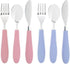 Elk and Friends Kids Silverware Set with Silicone Handle | Childrens Safe Flatware | 6 Pieces Utensils for 4 Years+ |