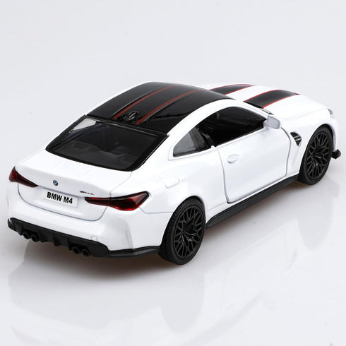 1/36 Scale BMW M4 CSL Diecast Model Car, Pull Back Vehicle, Gift for Boys and Girls, White