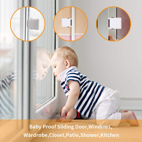 Goodv Child Proof Window Sliding Door Lock 2 Grey Packs for 0.42in to 1.18in - Baby Safety at Home