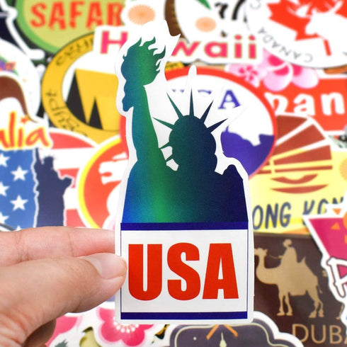QTL Waterproof Vinyl Luggage Stickers for Easy Identification, 100Pcs Travel Stickers for Adults Kids