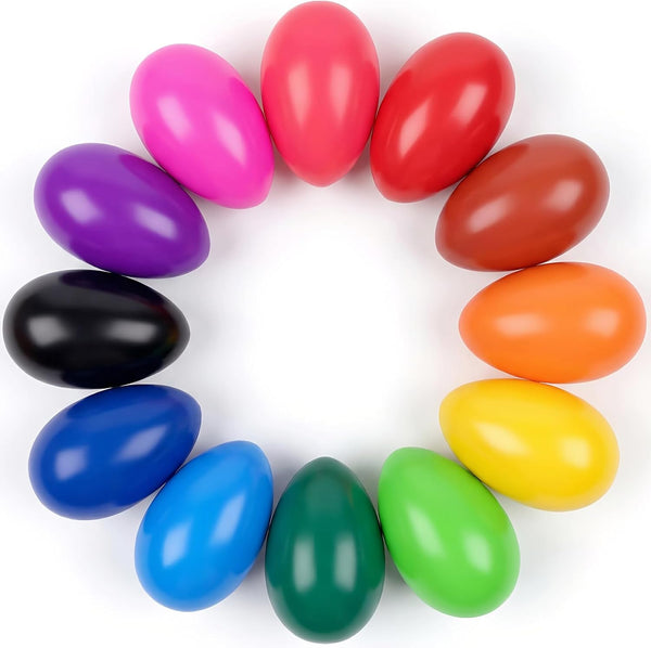 Canscci 12 Pack Easter Egg Crayons,12 Colors Easter Egg-Shaped Crayons for Kids Girls