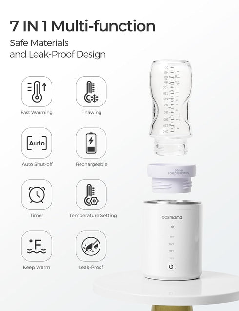 Portable Bottle Warmer for Travel, Comes with A Feeding Bottle,Warmer with Fast Heating, Safety Material Baby Bottle