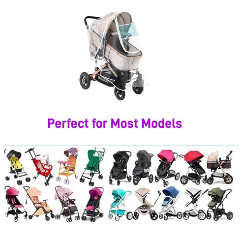 Berocia Stroller Rain Cover, Universal Stroller Accessory, Waterproof, Windproof, Protect from Sun Dust Snow, Baby