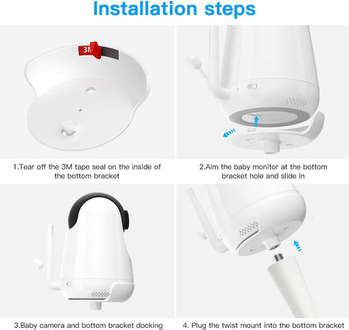 Baby Monitor Crib Mount for HiPP Baby Monitor - Twist Versatile Mounting Kit for Toddler