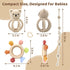 3Pcs Set 3-12 Baby Silicone Teether Toy - Food-Grade Silicone Teething Relief Toys,Wooden Ring Teether Cute Bear Toy