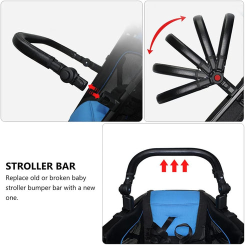 SAFIGLE Stroller Armrest Replacement, Adjustable Universal Crossbar Detachable Stroller Bar Handle